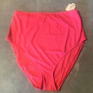 Amazon Essentials Womens Pink Swimsuit Bottoms Plus Size 1X High Waisted UPF 50+